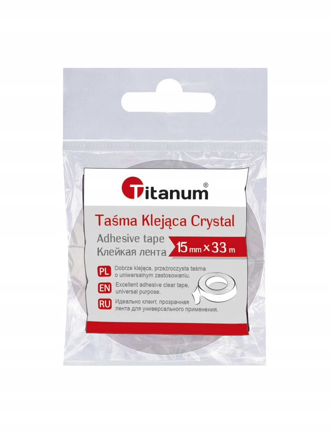 Taśma biurowa Crystal 15mm 33m Titanum – Niezbędny element w każdym biurze