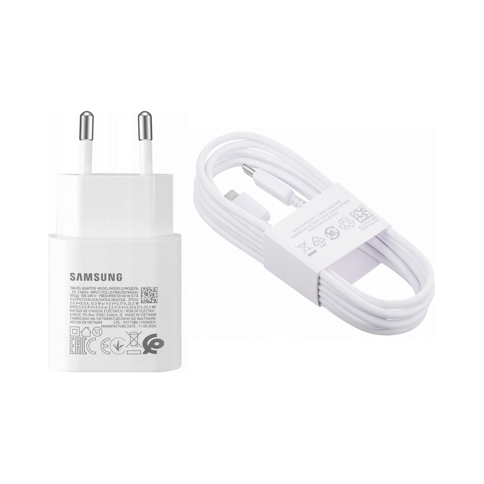 Kompletna ładowarka sieciowa Samsung EP-TA800EWE z kablem USB-C