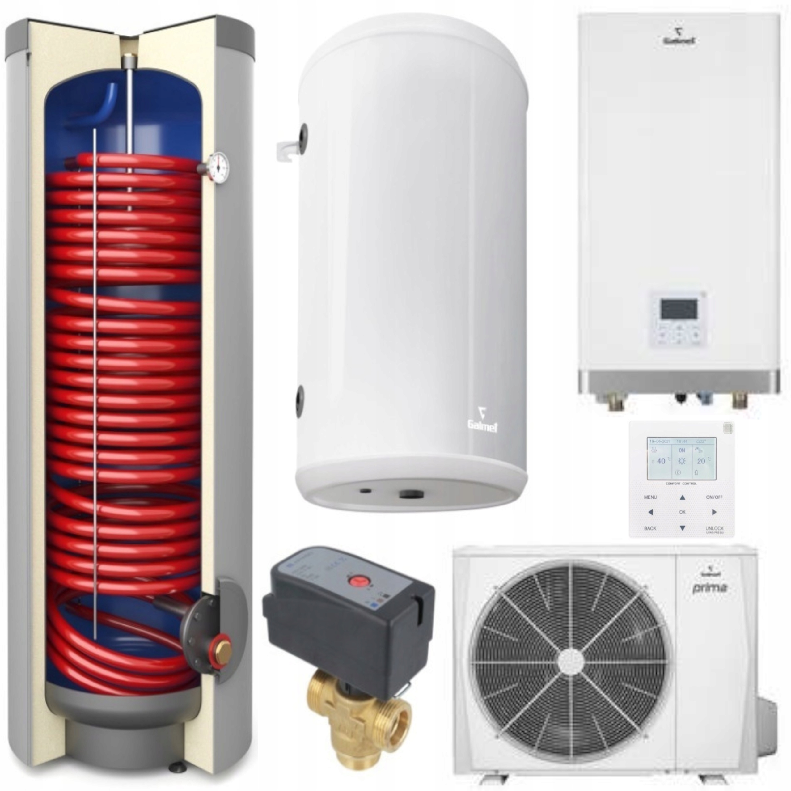 Zestaw komponentów do instalacji grzewczej