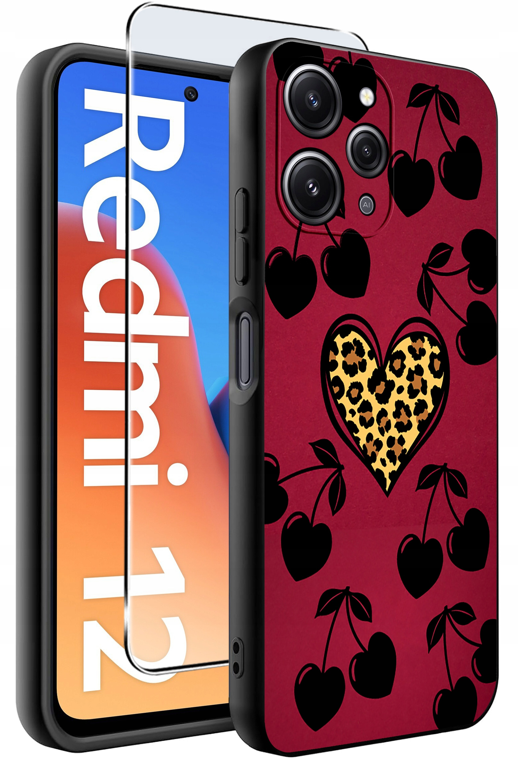 Etui do Xiaomi Redmi 12 4G WZORY | Silikonowe Matt Case + Szkło Hartowane 9H