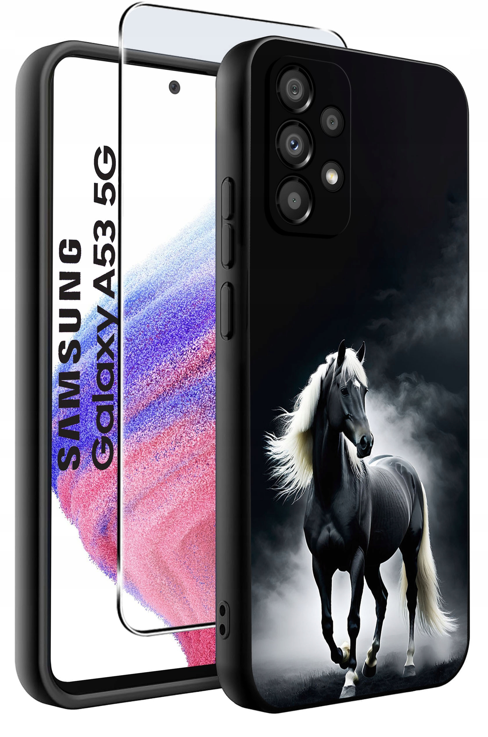 ETUI do Samsung Galaxy A53 5G WZORY | SILIKONOWE MATT CASE + SZKŁO HARTOWANE 9H