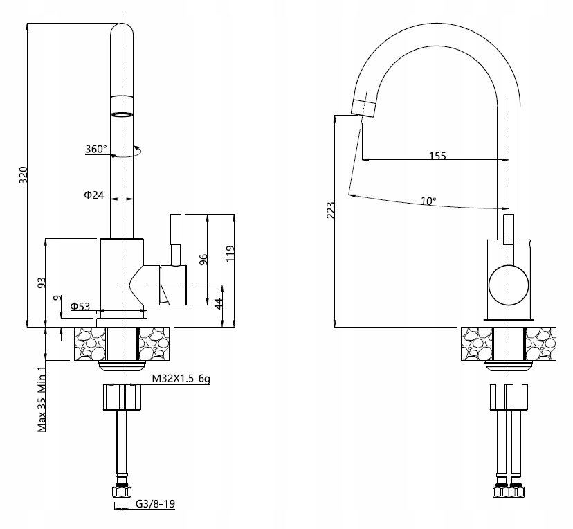 Zestaw z baterią Kate Pure Carbon i dozownikiem