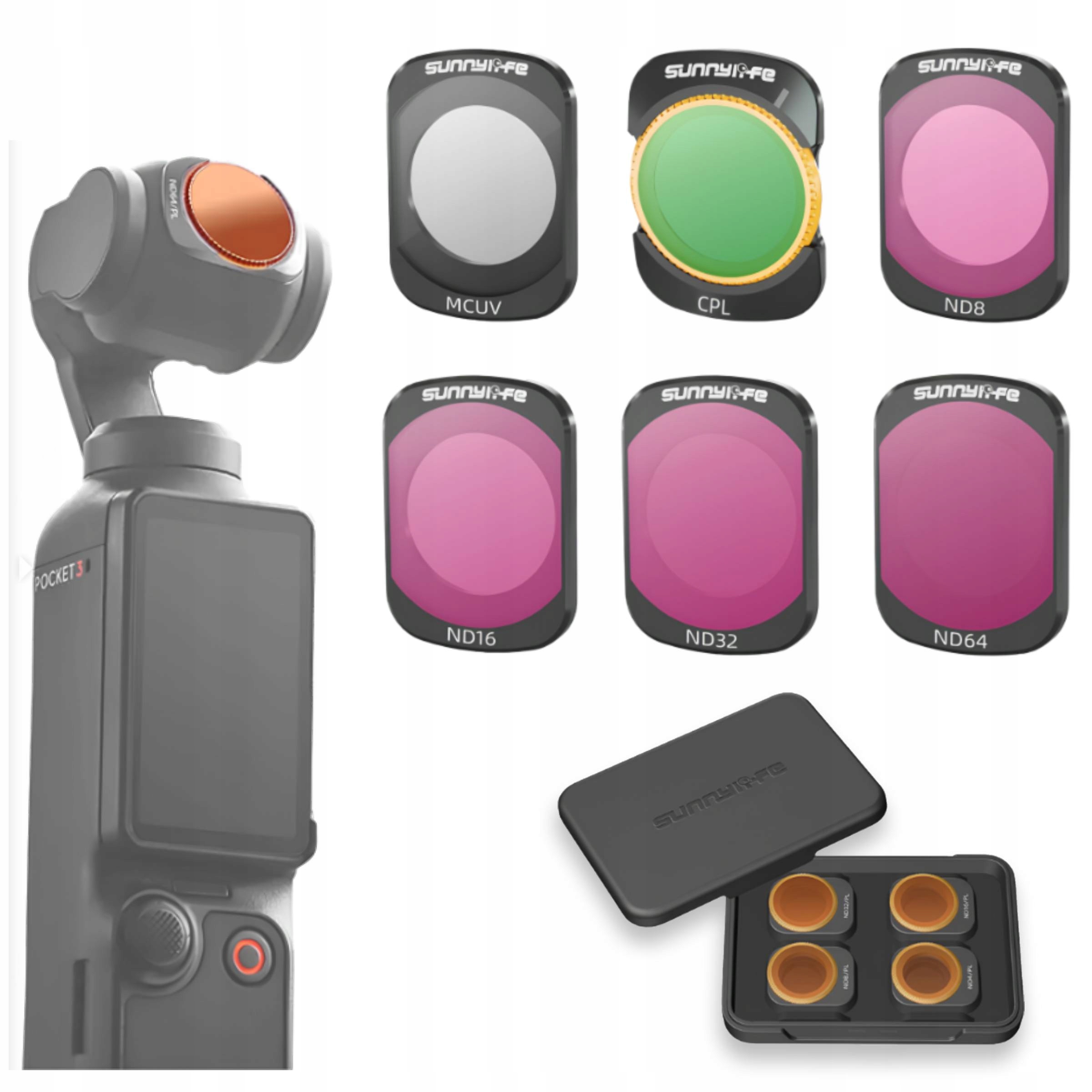 Zestaw 6 Filtrów do DJI OSMO POCKET 3 – Profesjonalne akcesoria do nagrywania
