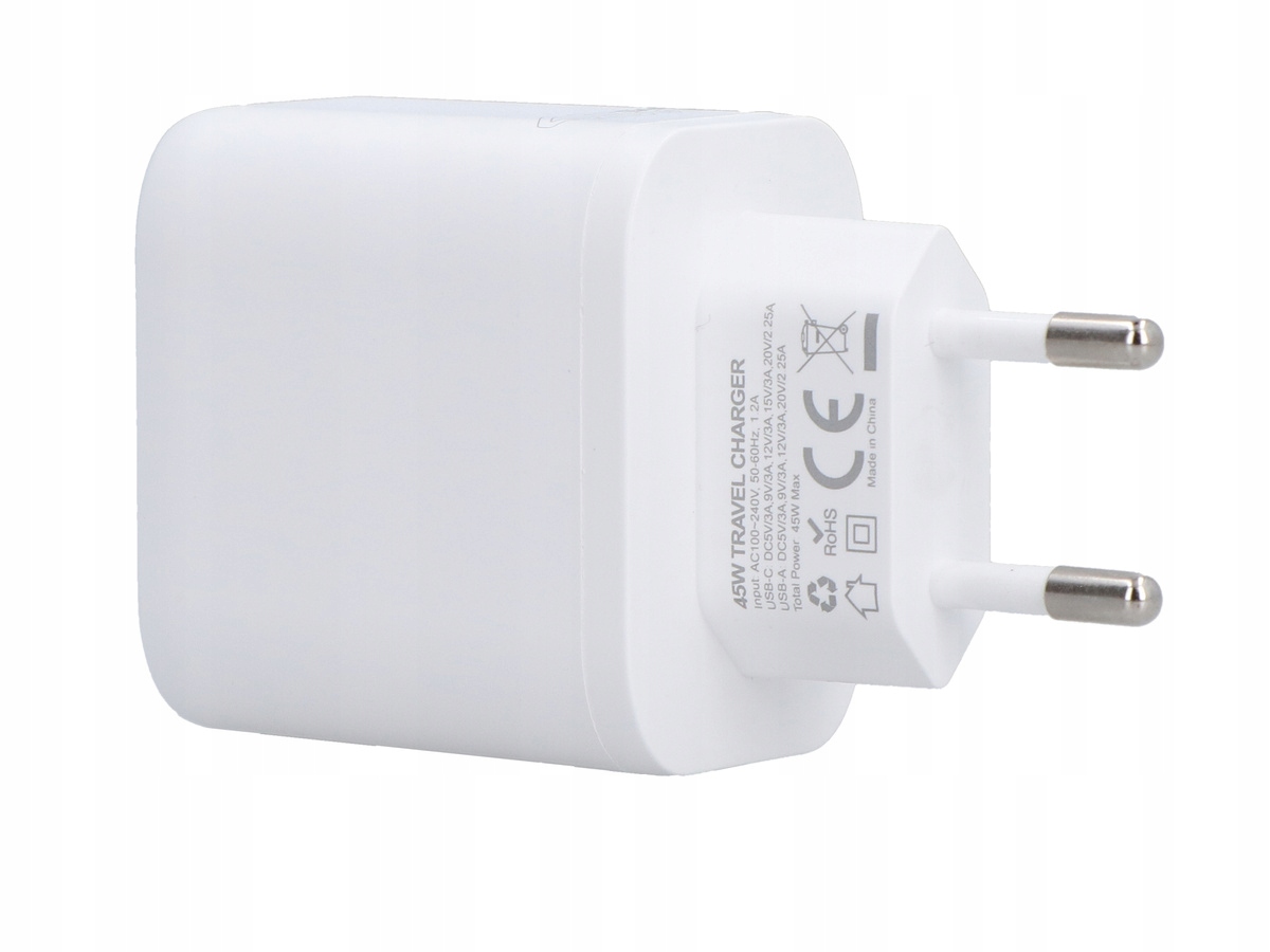 Wydajność ładowania – Moc 45W i prąd wyjściowy do 3000 mA