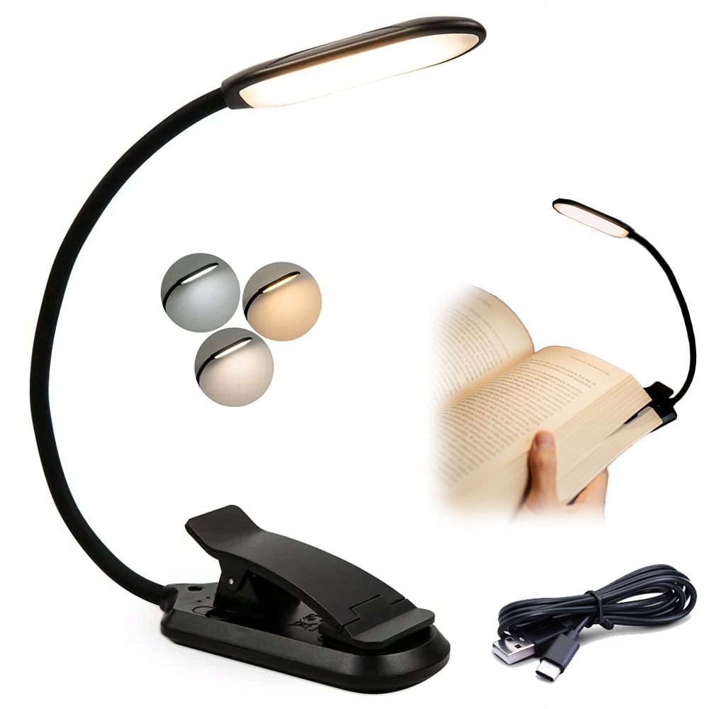 FONOTE LEDLIGHT Lampka LED do czytania 800lm z klipsem – Idealne oświetlenie do każdego miejsca