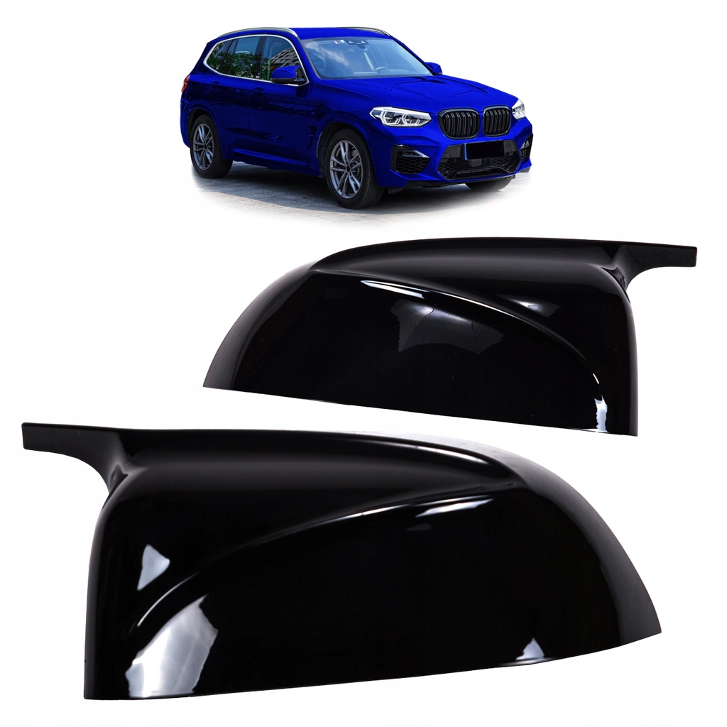 Zestaw osłon lusterek bocznych Gloss Black do BMW X3 G01, X4 G02, X5 G05, X6 G06, X7 G07 (2017-2020)