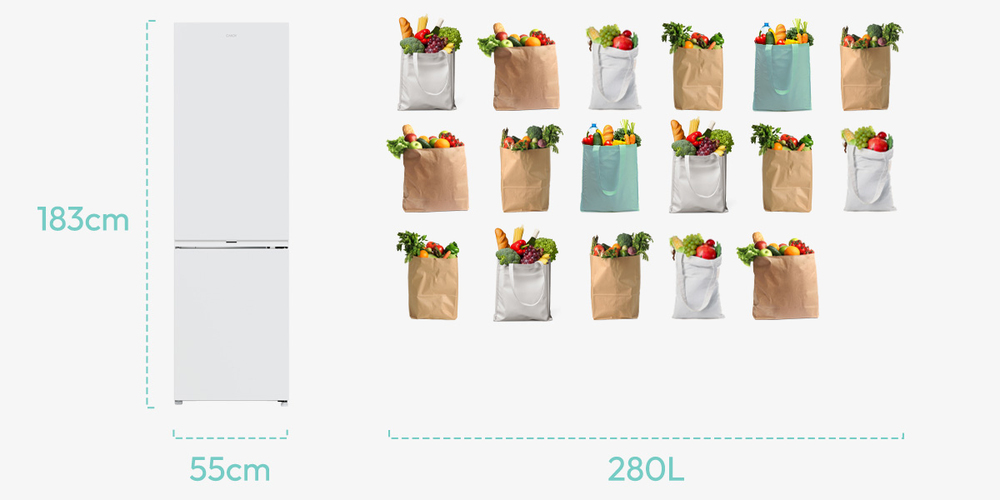 Pojemność netto 279 l – Przestronność dla Twojej żywności