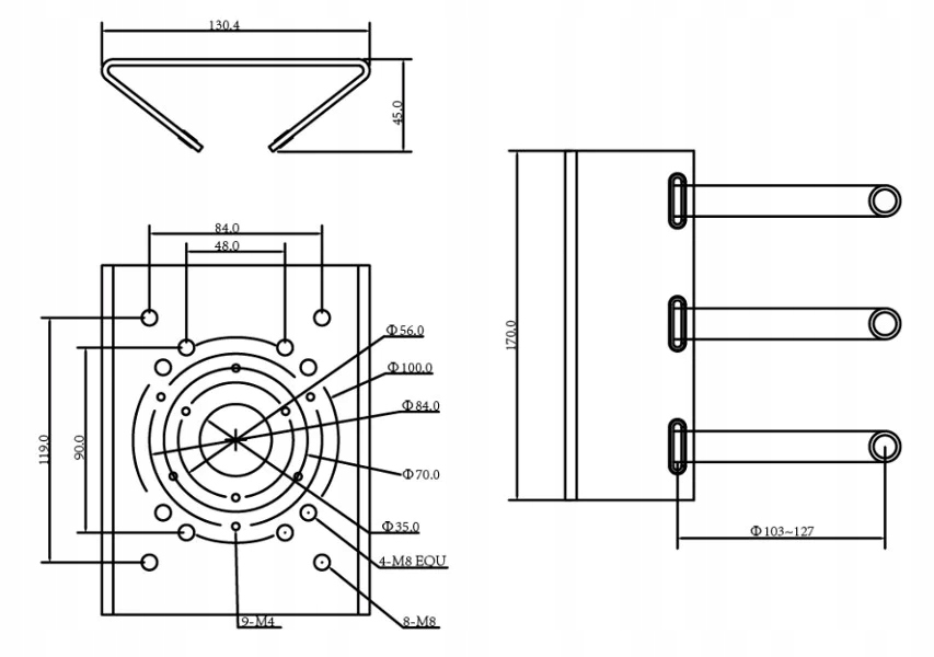 Kompaktowe wymiary – 130,4 x 170 x 45 mm