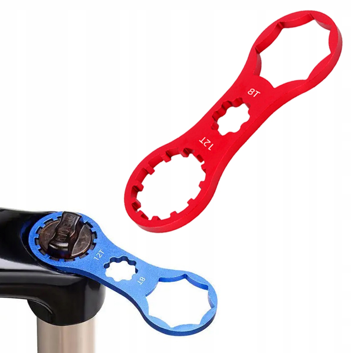 Dwa rozmiary klucza: 8T i 12T