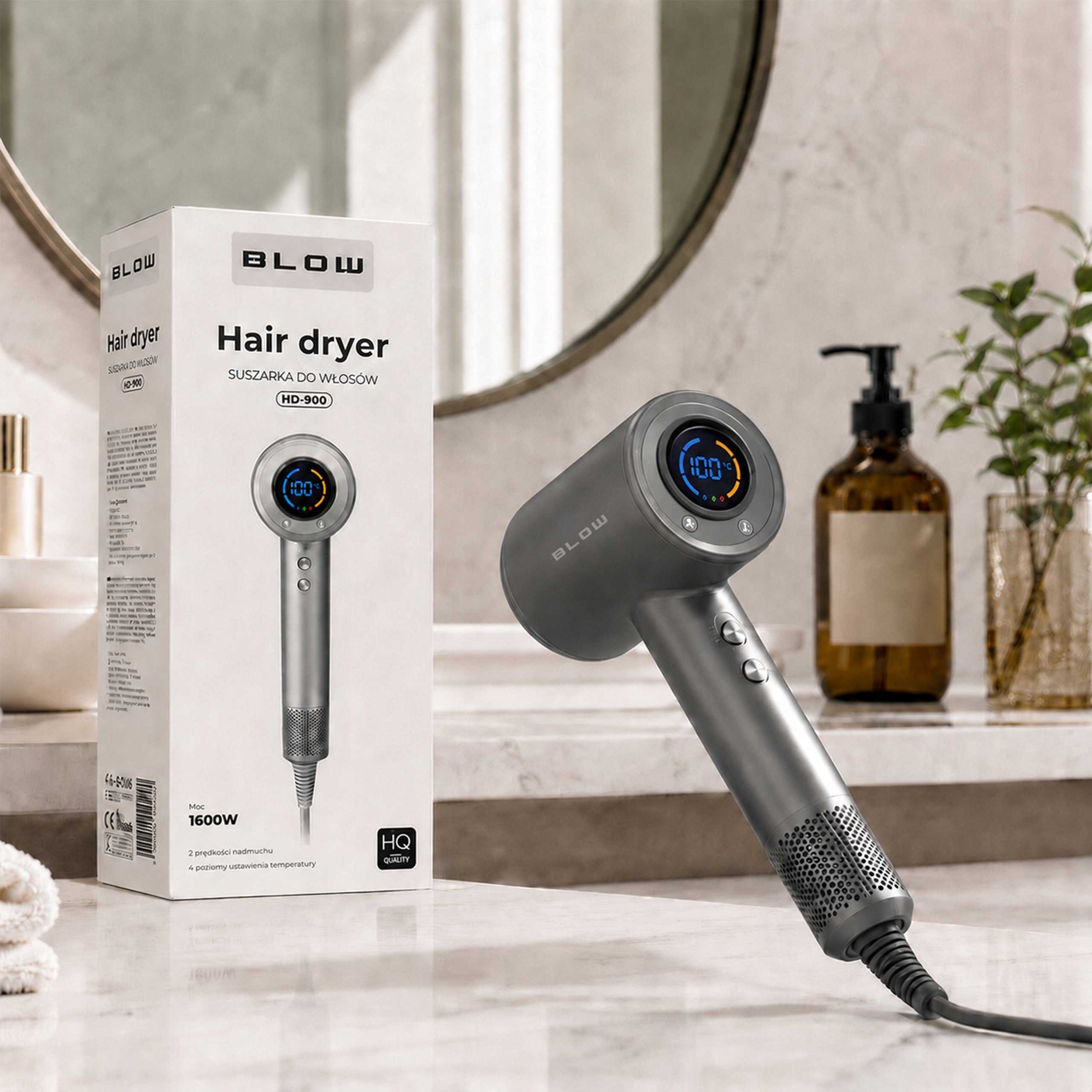 Suszarka do włosów BLOW HD-900 1600W – Idealna do codziennego użytku