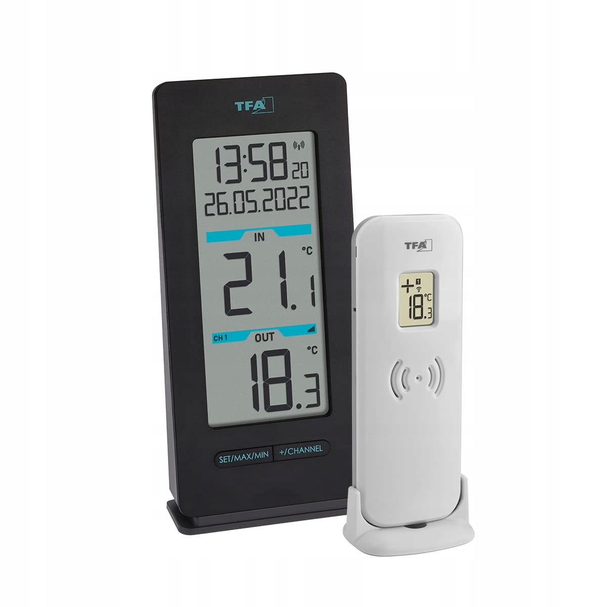 Funkcje radiowego pomiaru temperatury wewnętrznej i zewnętrznej