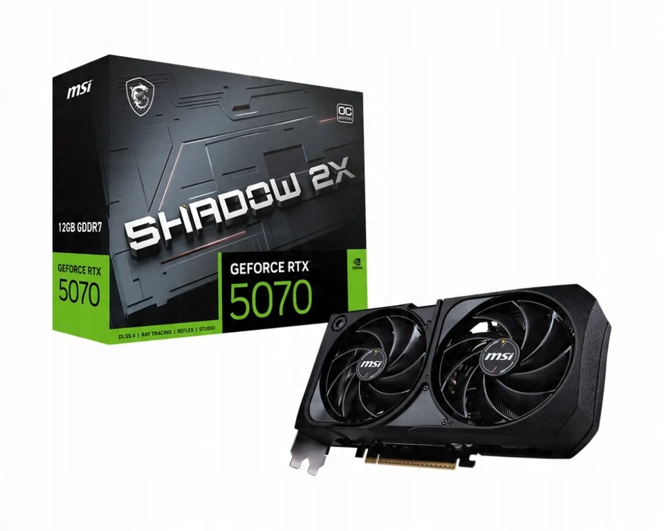 Karta graficzna MSI GeForce RTX 5070 12G SHADOW 2X OC – Wydajność na najwyższym poziomie
