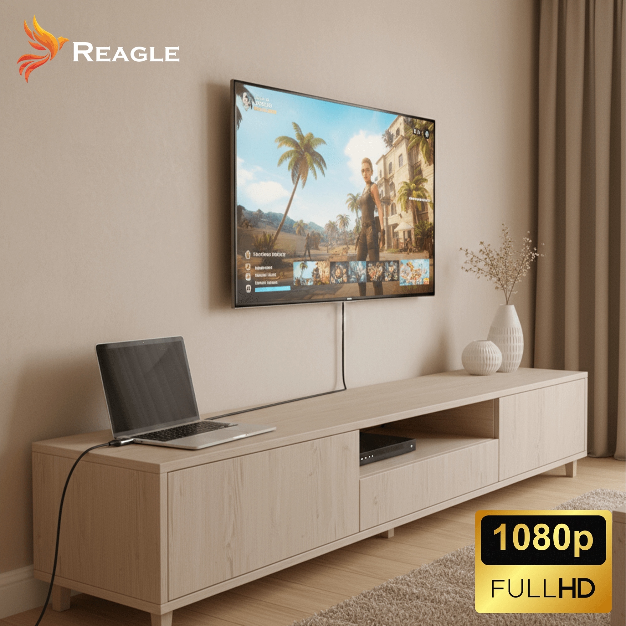 Kabel HDMI na VGA 3M Adapter – Przewód do pełnego obrazu w jakości Full HD 1080p