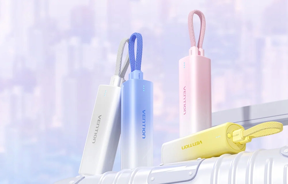 Powerbank 5000mAh Vention FHWM0 20W + kabel USB-C do Lightning – Niezawodne źródło energii