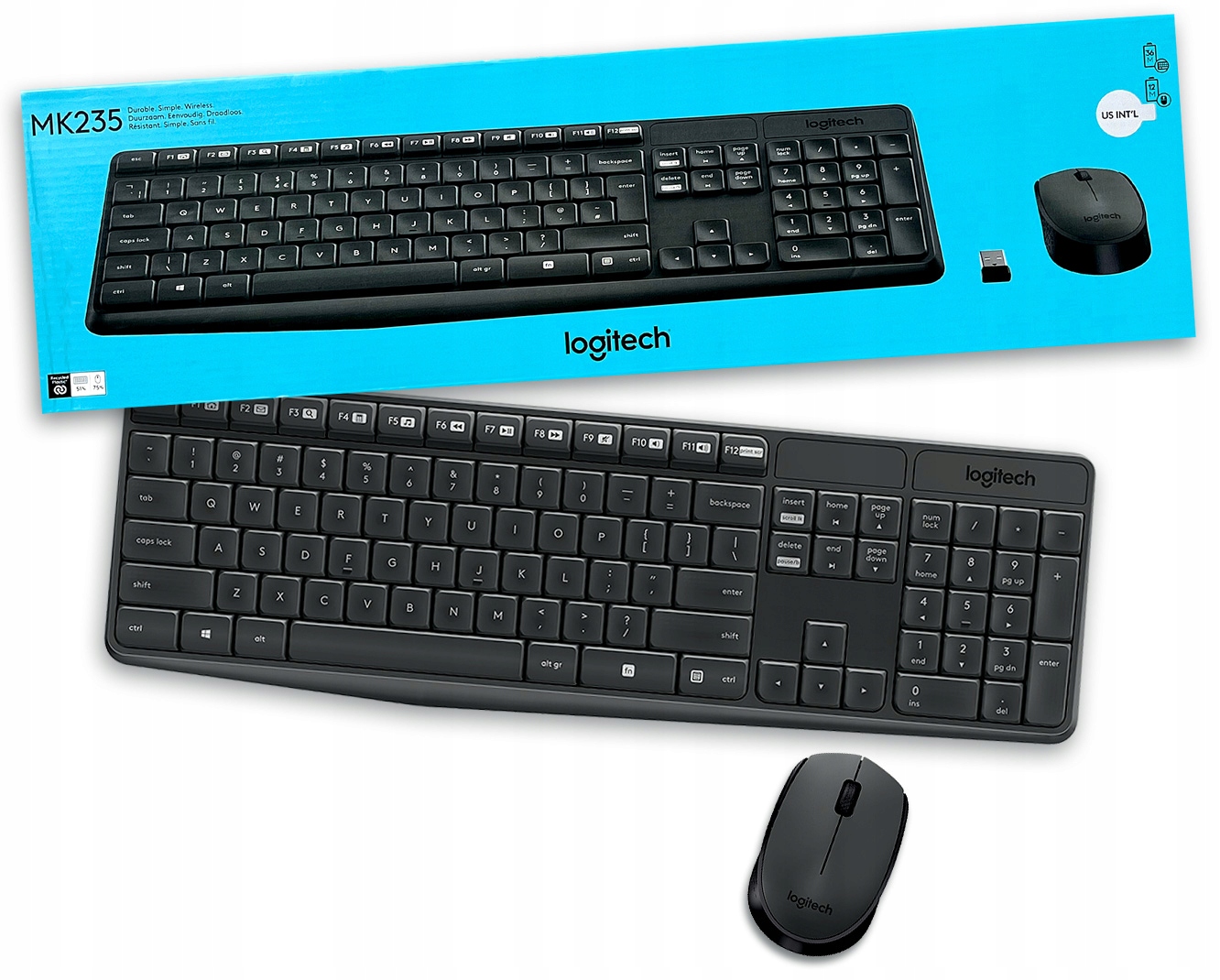 Klawiatura K235 i Mysz M170 Logitech – Bezprzewodowy Zestaw MK235 USB 2,4GHz