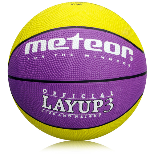 PIŁKA KOSZOWA METEOR LAYUP #3 zielono-fioletowa
