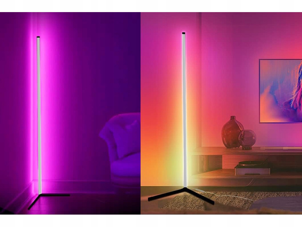Lampa LED stojąca narożna 3D – Nowoczesne oświetlenie do sypialni i salonu