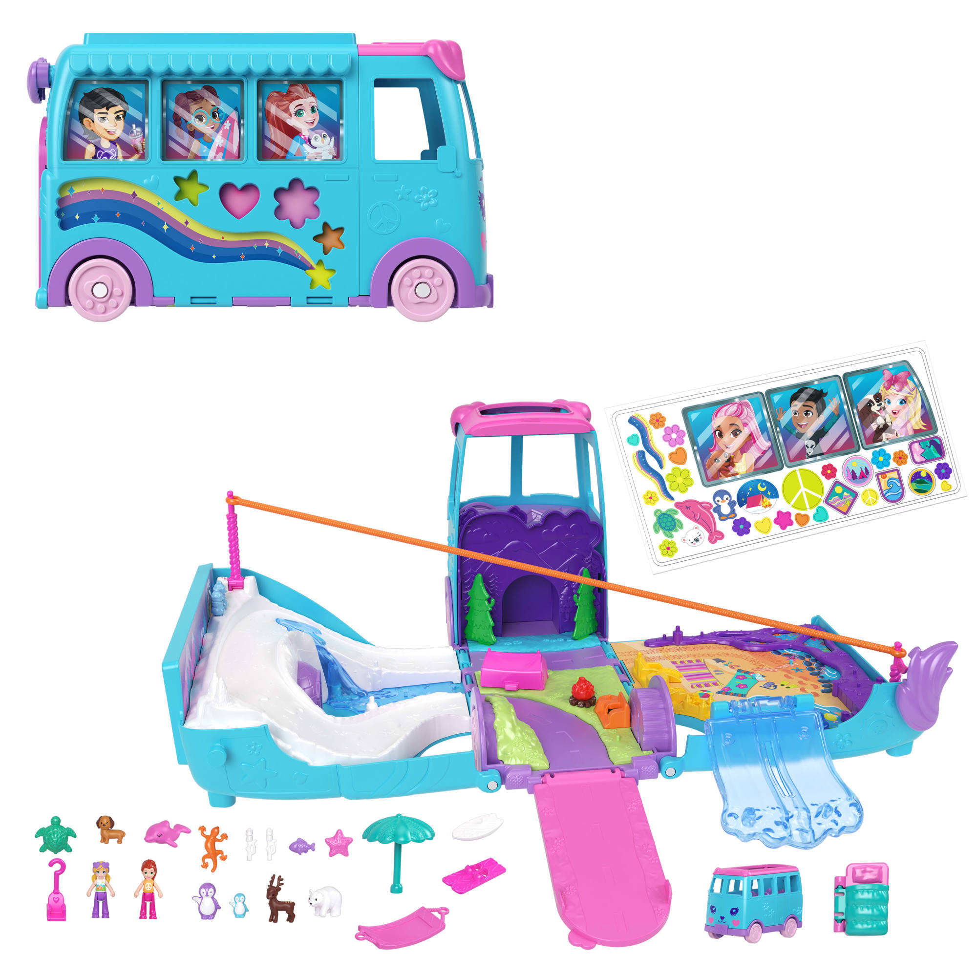 Polly Pocket Pet Mobile Adventure – Transformujący kamper z akcesoriami