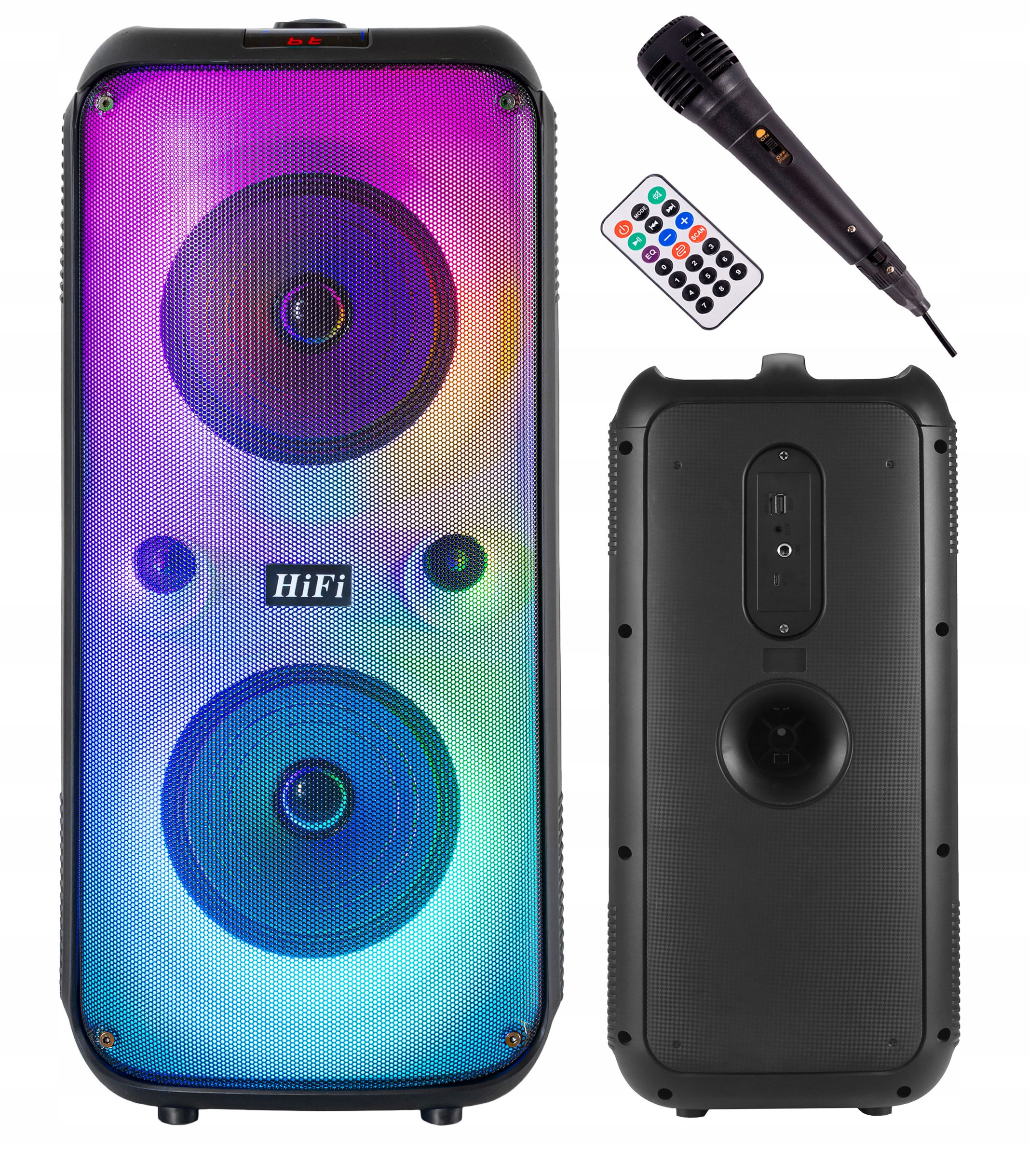 Głośnik Bezprzewodowy Bluetooth Mobilny Kolumna FM + Pilot Mikrofon Karaoke – Muzyka w zasięgu ręki