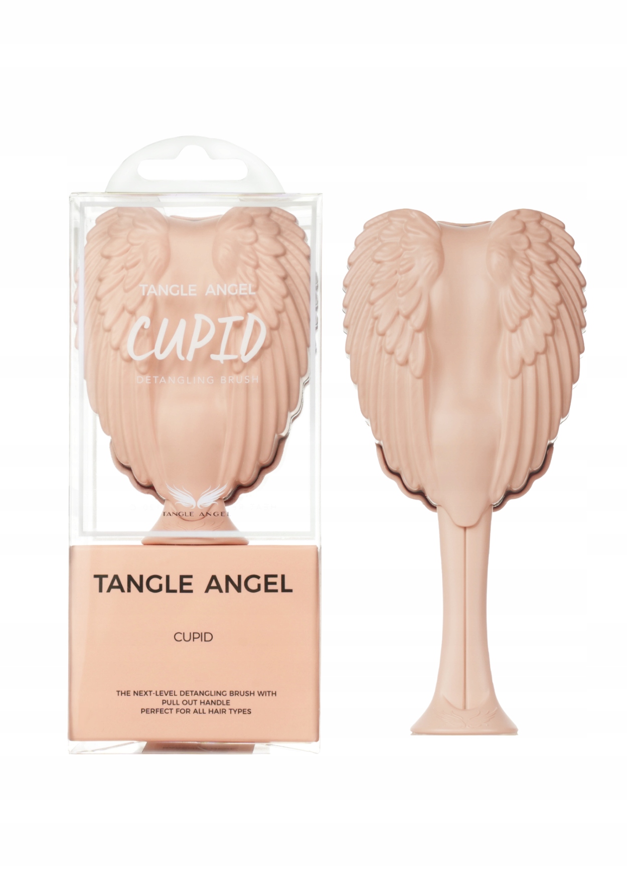 Tangle Angel Cupid – Kompaktowa szczotka do włosów w kolorze peach pink