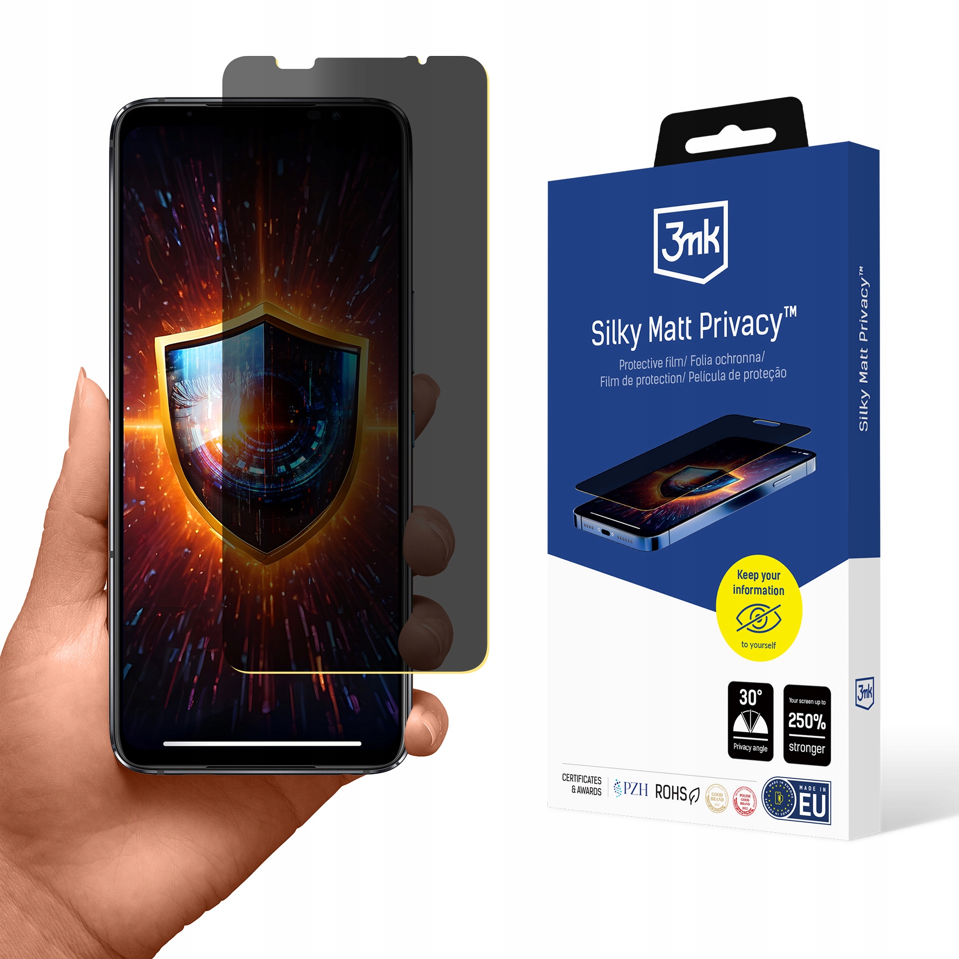 Folia ochronna 3mk Silky Matt Privacy dla Asus ROG Phone 6/6 Pro/6D/6D Ultimate – Ochrona i prywatność w jednym