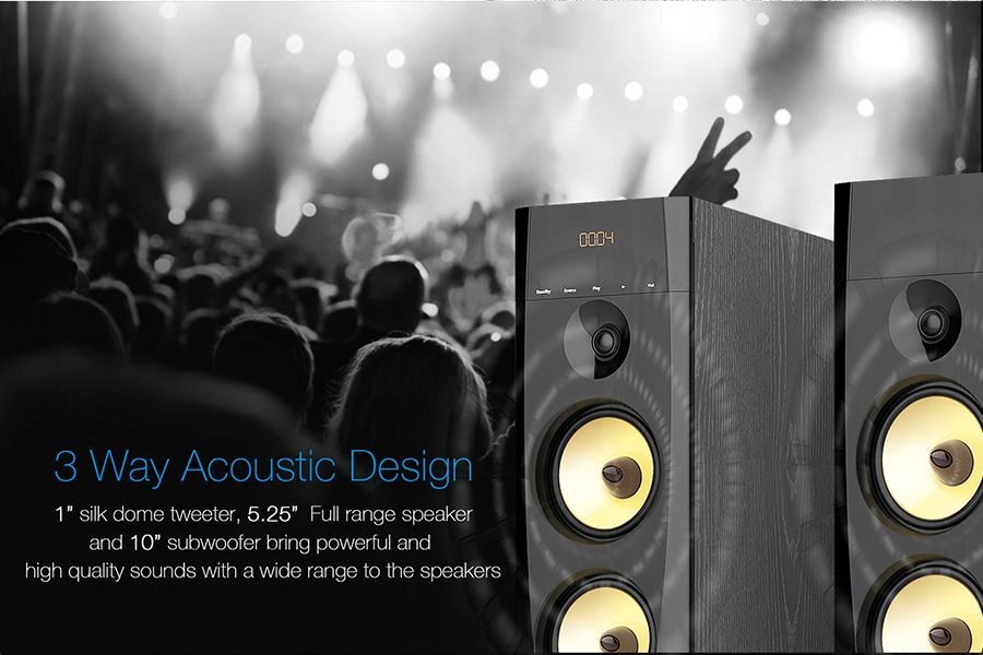 Wysoka jakość dźwięku dzięki konstrukcji 3-drożnej