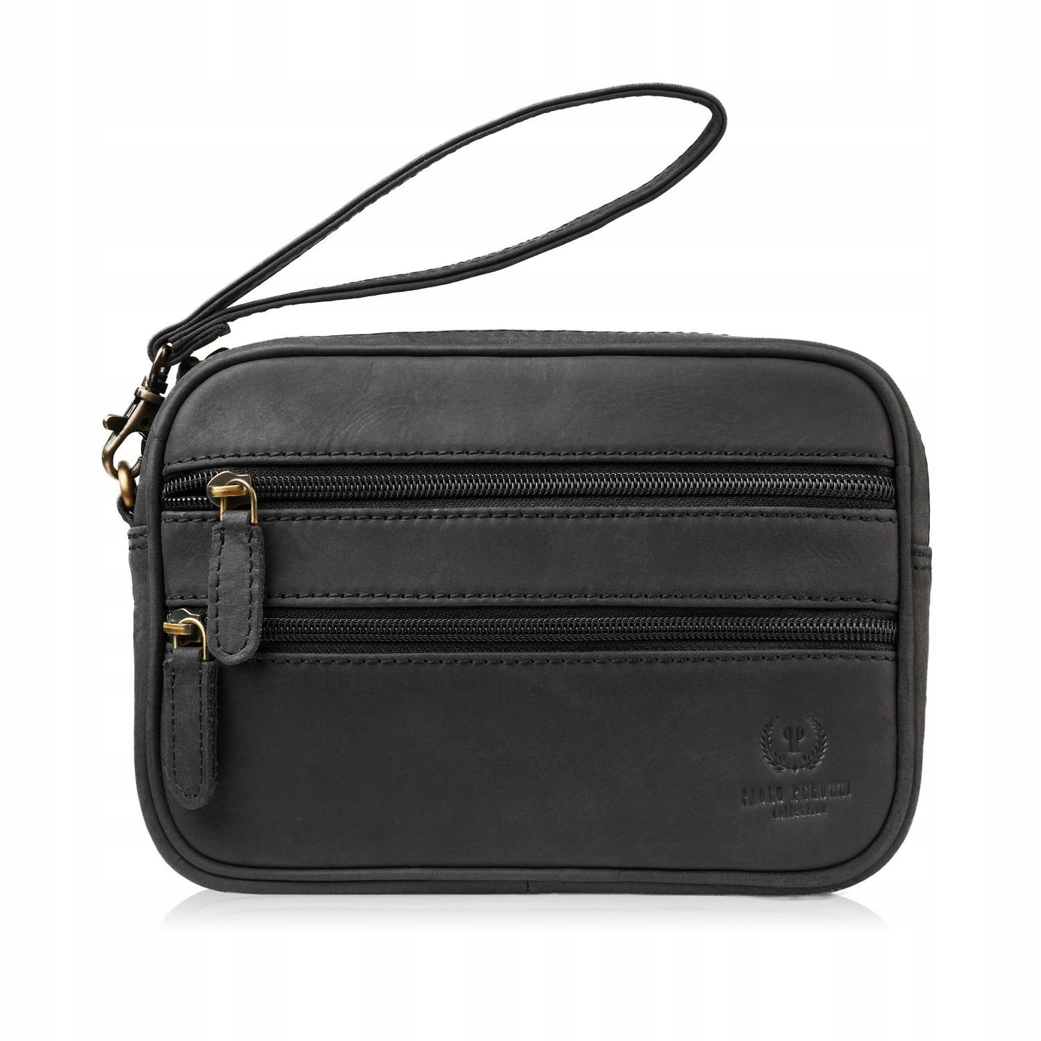 Saszetka męska skórzana do ręki vintage czarna T-129-HBL – Elegancja i funkcjonalność w jednym