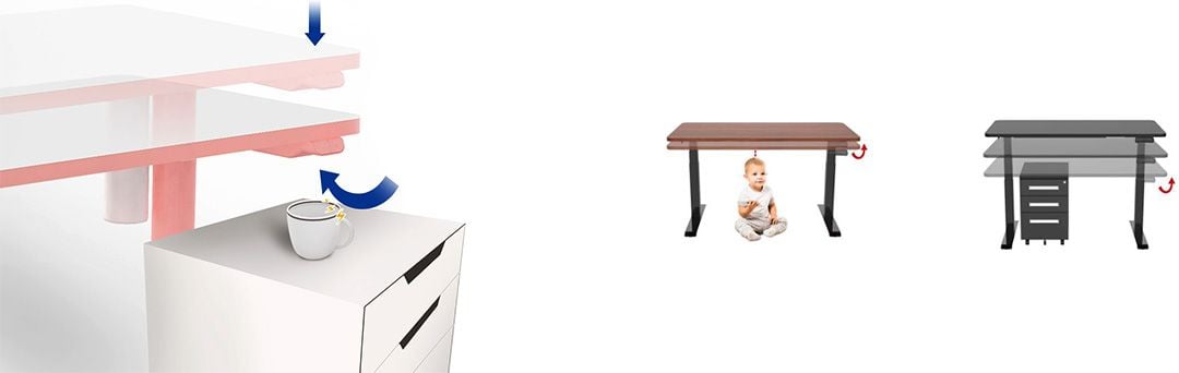 System antykolizyjny w biurkach Spacetronik xD