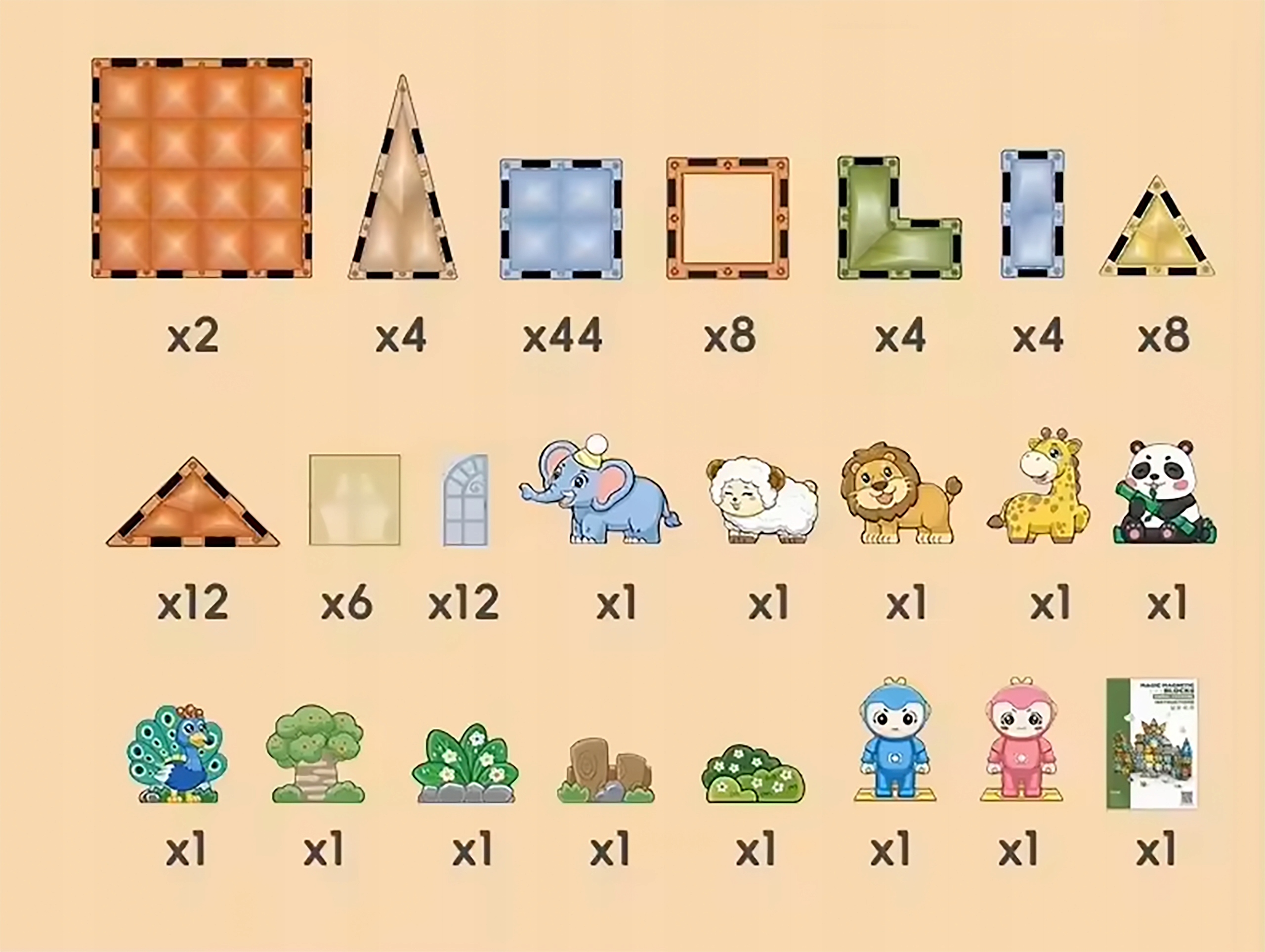 Konstrukcyjne Klocki Magnetyczne ZWIERZĘTA 116 El. – Kreatywna zabawa dla małych budowniczych