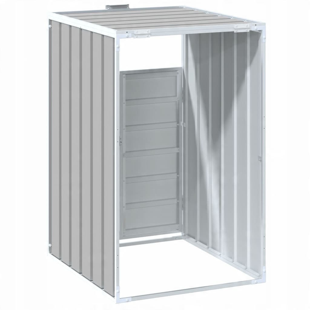 Obudowa na kosz na śmieci pojedyncza szara 72x81x115 cm – Elegancka ochrona dla Twojego ogrodu