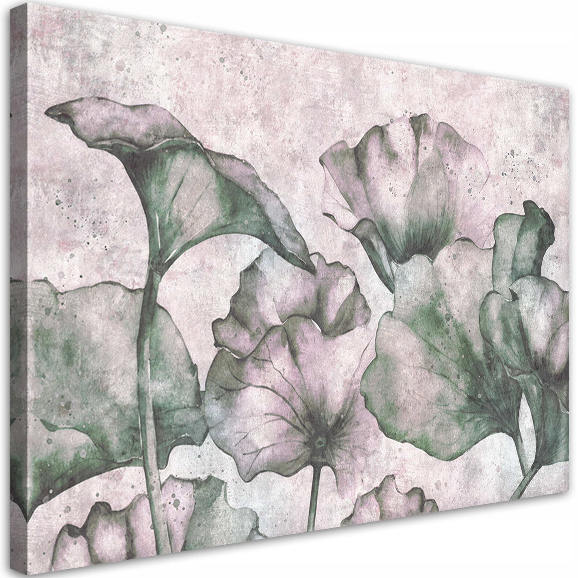 Wyjątkowy design z liśćmi na tle betonu