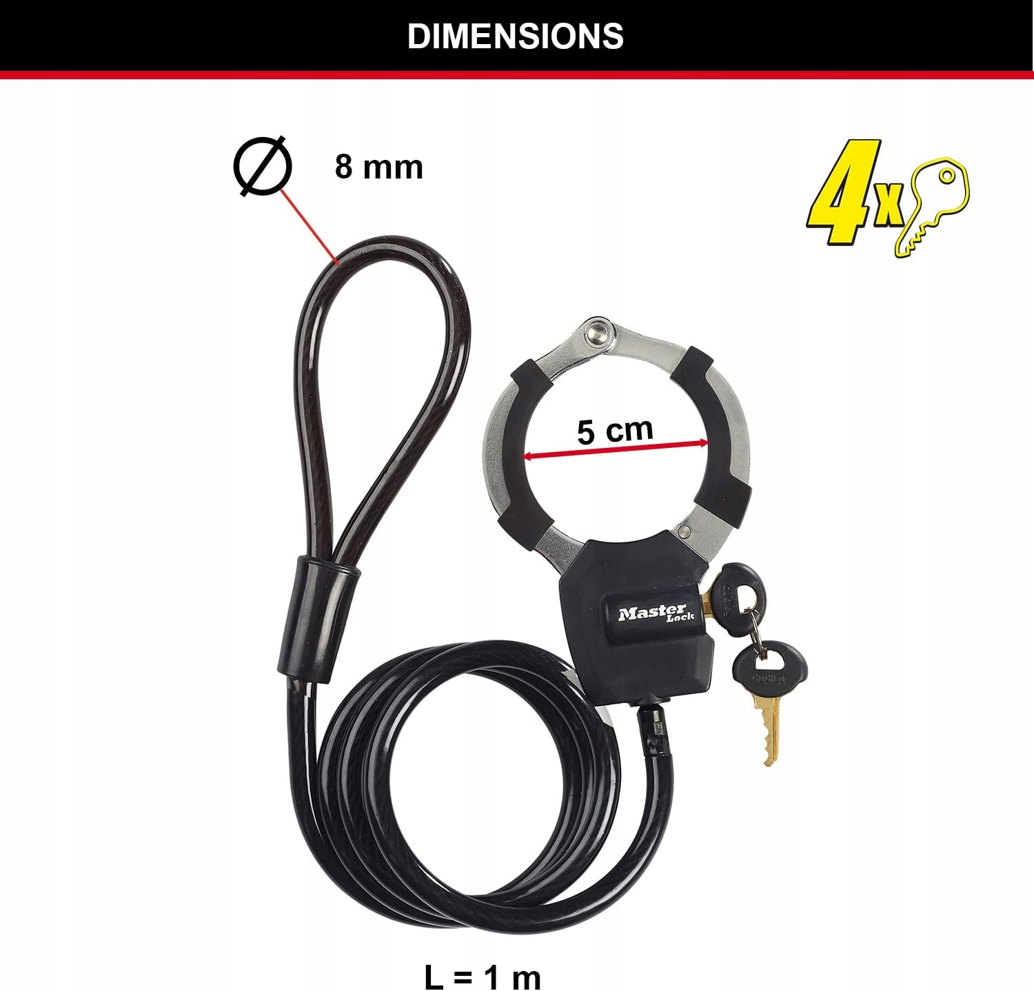 Elastyczna stalowa linka o długości 1 m