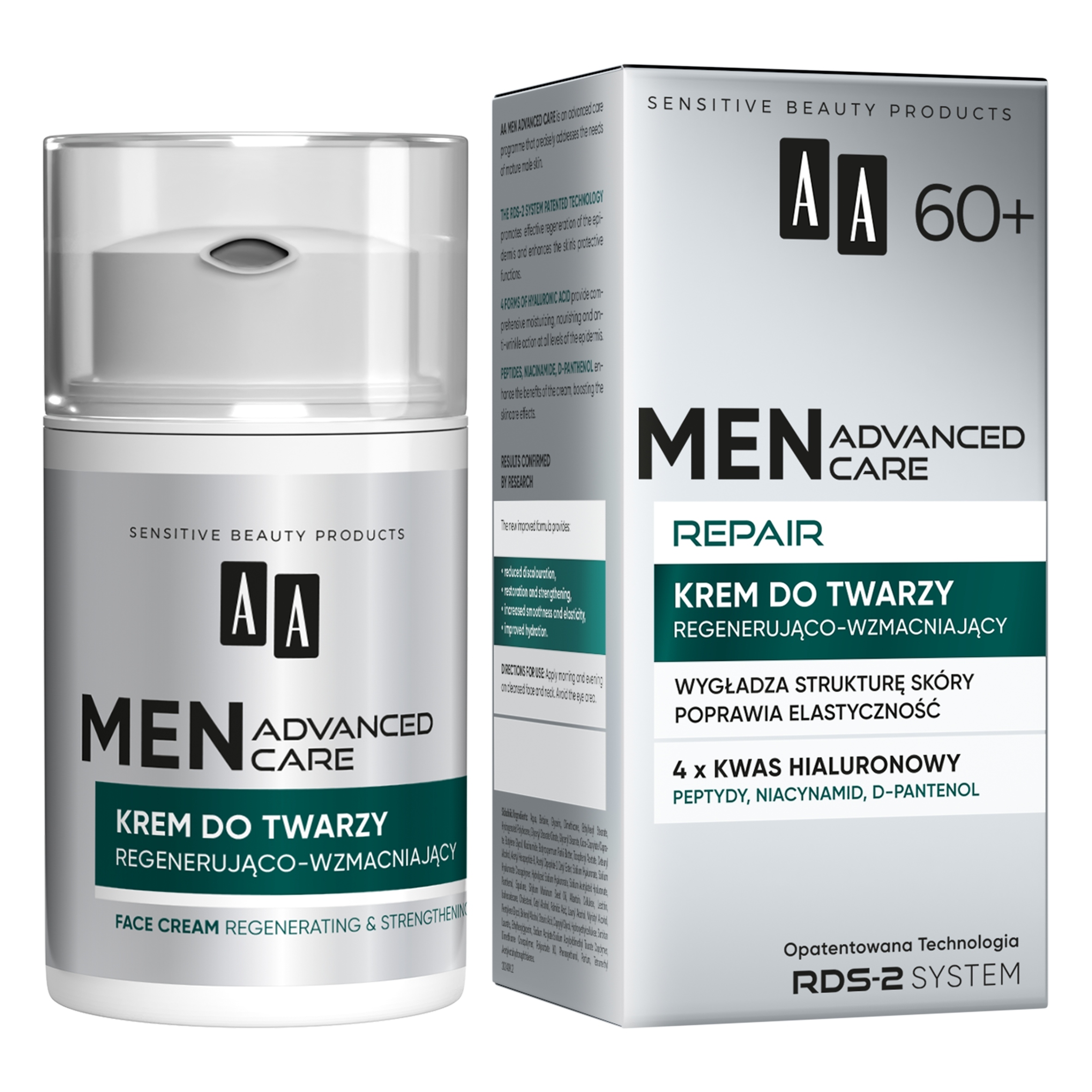 AA Men Advanced Care Repair – Regenerująco-wzmacniający krem do twarzy dla mężczyzn 60+