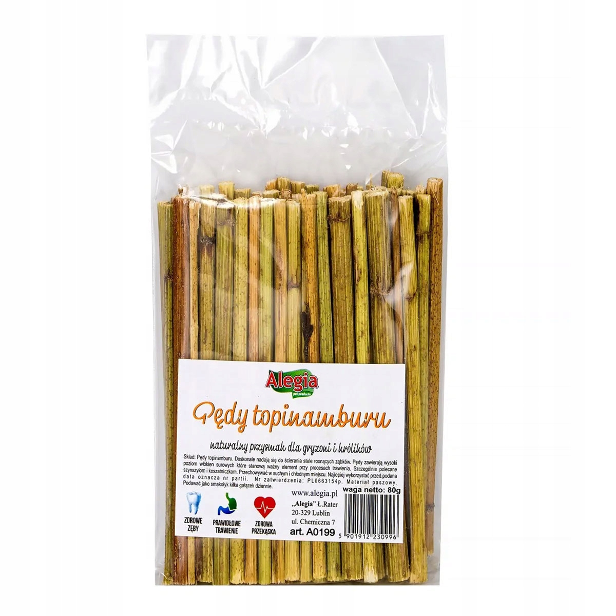 Alegia Pędy Topinamburu 80g – Naturalny przysmak dla gryzoni i królików