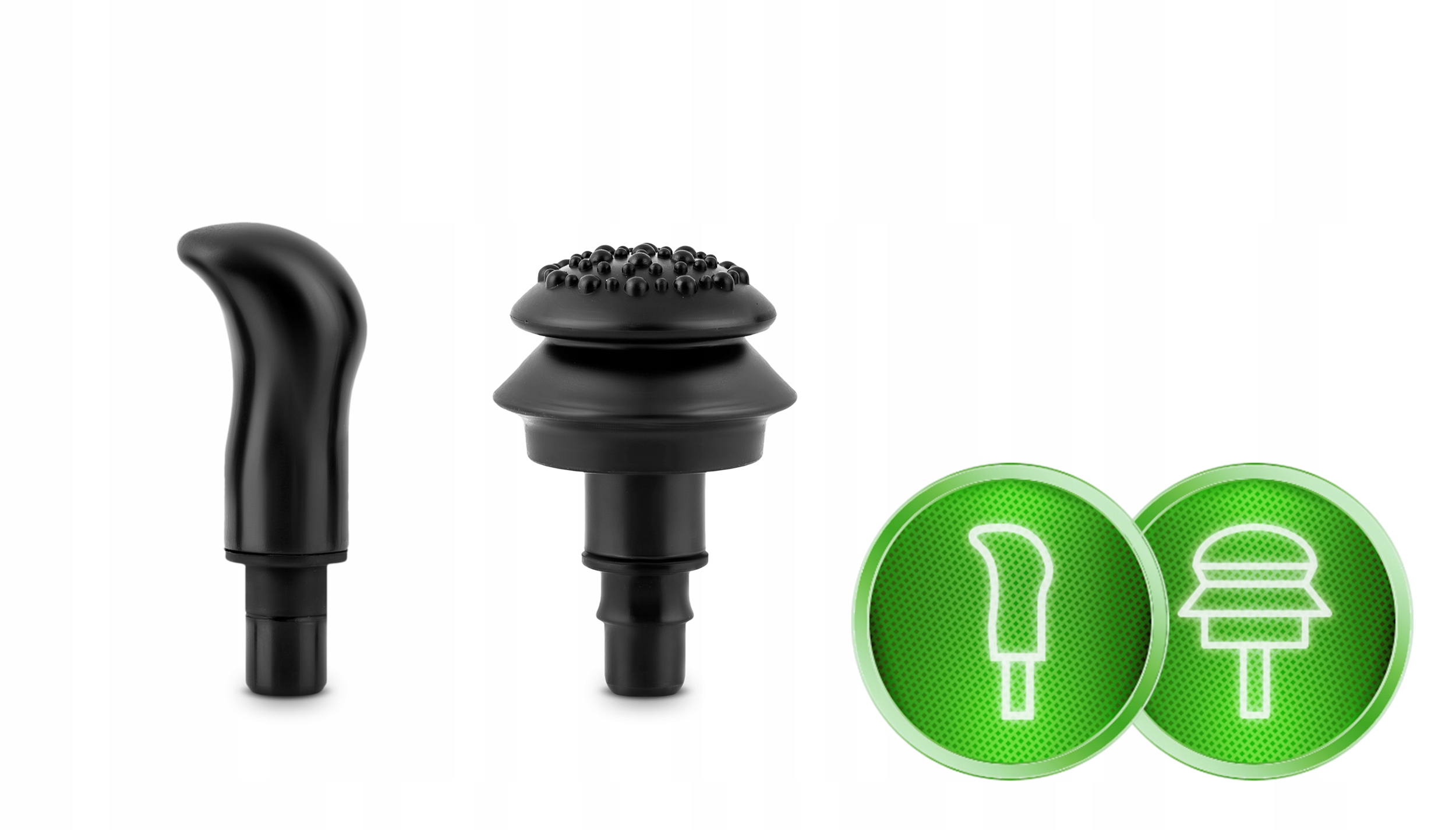 Osiem wymiennych końcówek do różnorodnych masaży