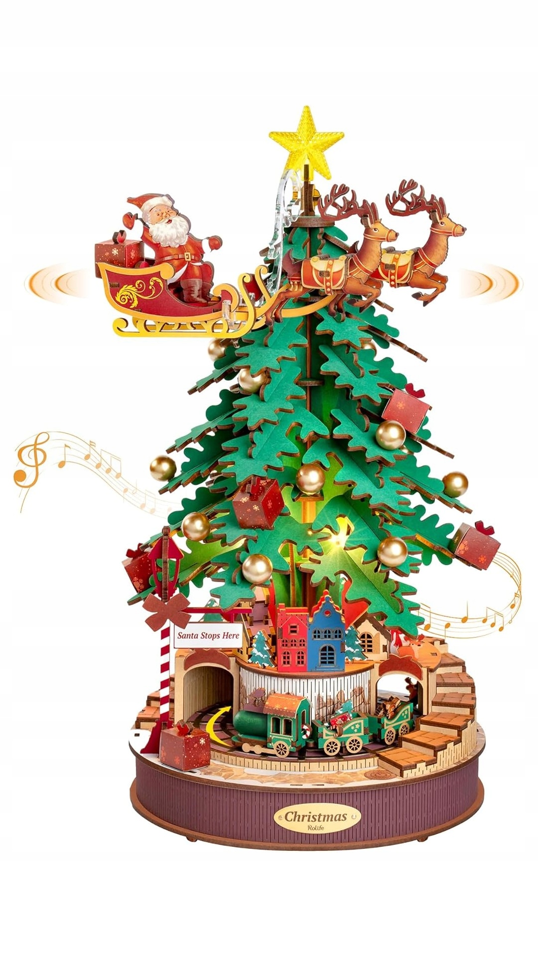 RoboTime 3D drewniana układanka do muzycznych skrzynek choinkowych – Kreatywna zabawa dla dzieci