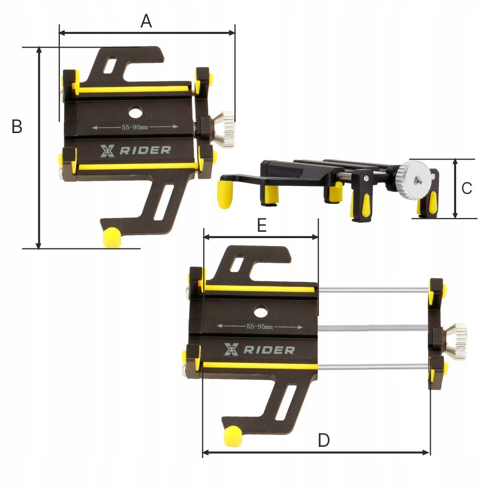 Wymiary uchwytu – Szczegółowe informacje o rozmiarach
