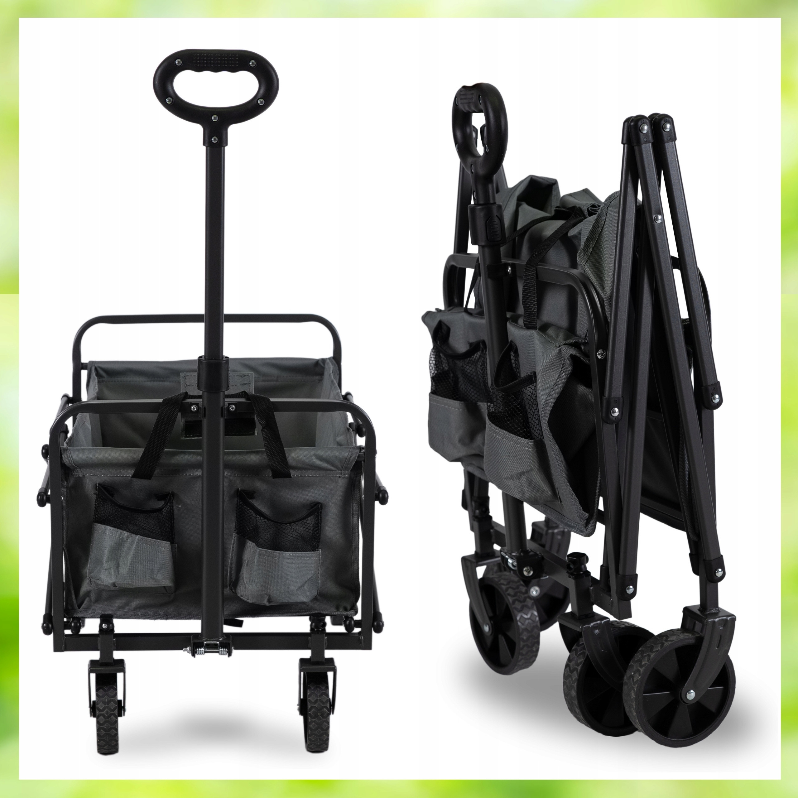 Teleskopowa rączka i kieszonki do przechowywania