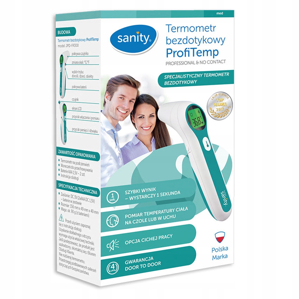 Wiele trybów pomiaru: czoło, ucho i obiekty