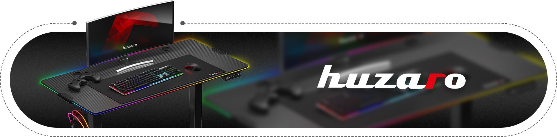 Banner biurka elektrycznego Huzaro Hero 8.2 RGB LED