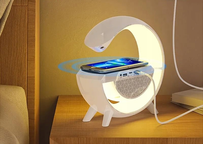 Wielofunkcyjna lampka LED RGB z ładowarką indukcyjną