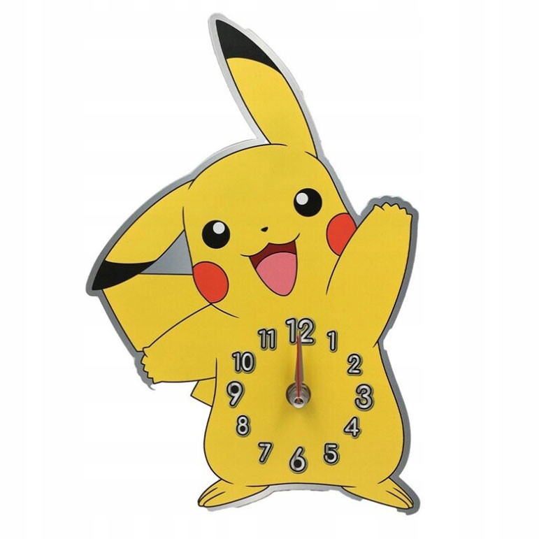 Zegar ścienny 3D Pikachu Pokemon metalowy POK3170 – Urokliwy dodatek do pokoju dziecka