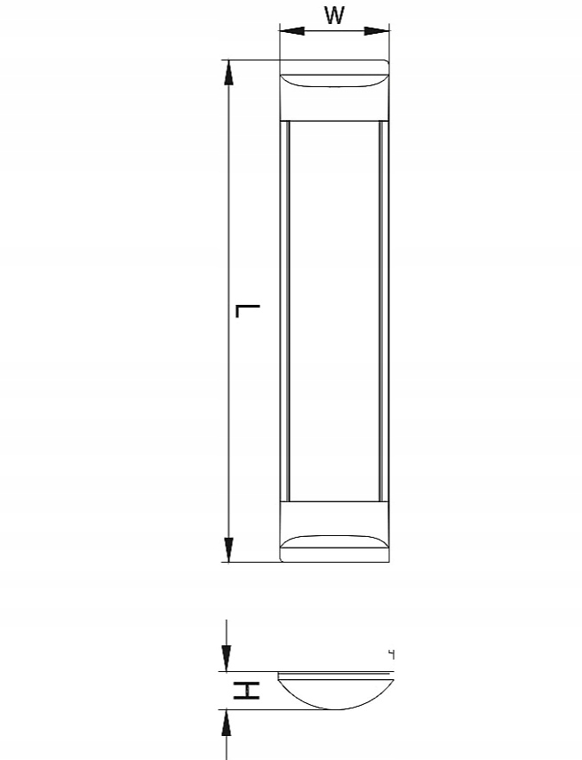 Wymiary oprawy: 150 cm długości, 75 mm głębokości