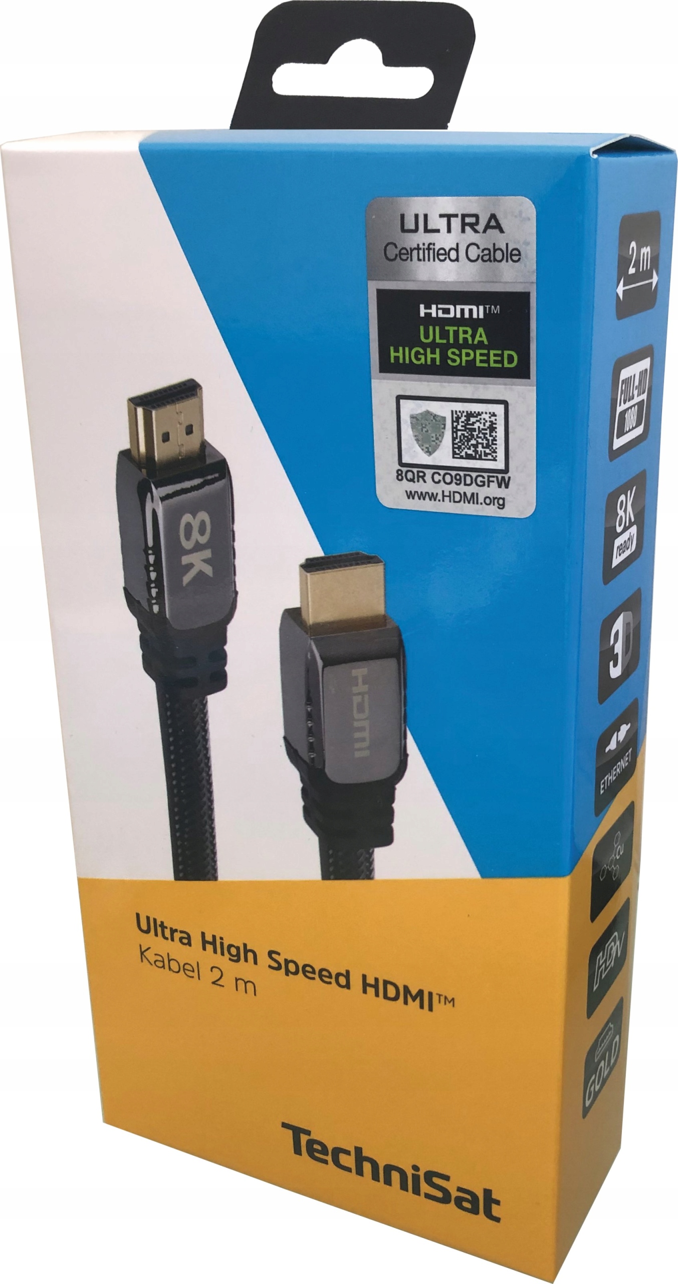 Kabel Ultra HDMI-HDMI TechniSat Speed 2.1 8K 1.5m – Doskonała jakość obrazu i dźwięku