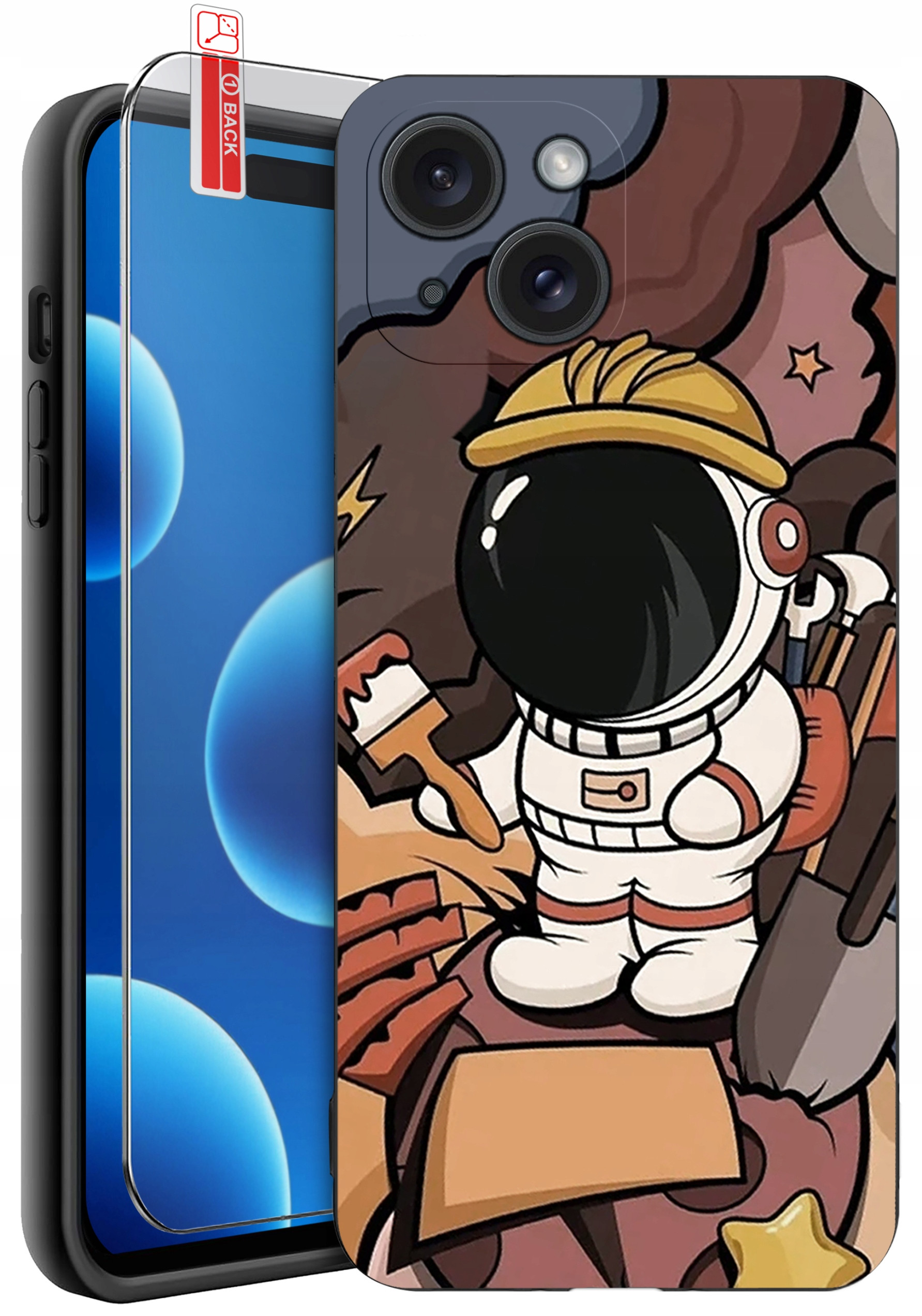 ETUI do iPhone 15 | WZORY | SILIKONOWE MATT CASE + SZKŁO HARTOWANE 9H – Ochrona i styl w jednym
