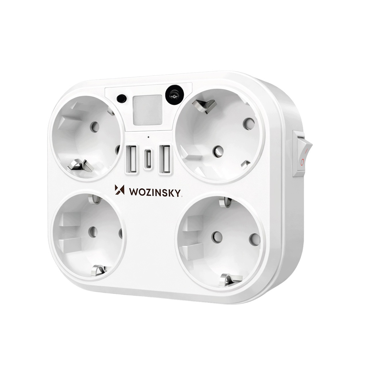 Rozgałęźnik sieciowy WRS-2B 4x AC 2x USB-A 2x USB-C 4000 W z lampką - biały