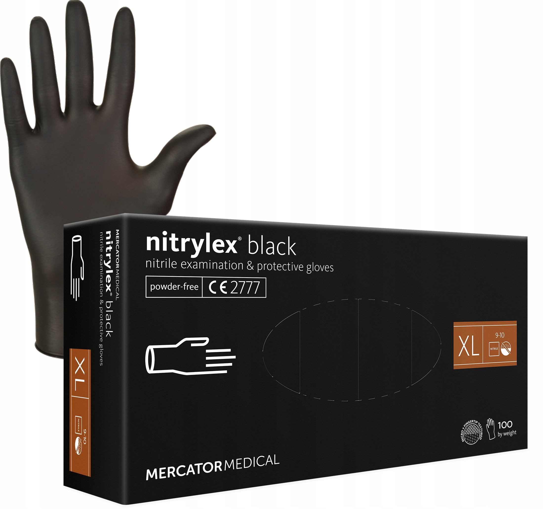 Rękawice Nitrylowe 100 sztuk - Czarne Nitrylex Black dla Twojej ochrony