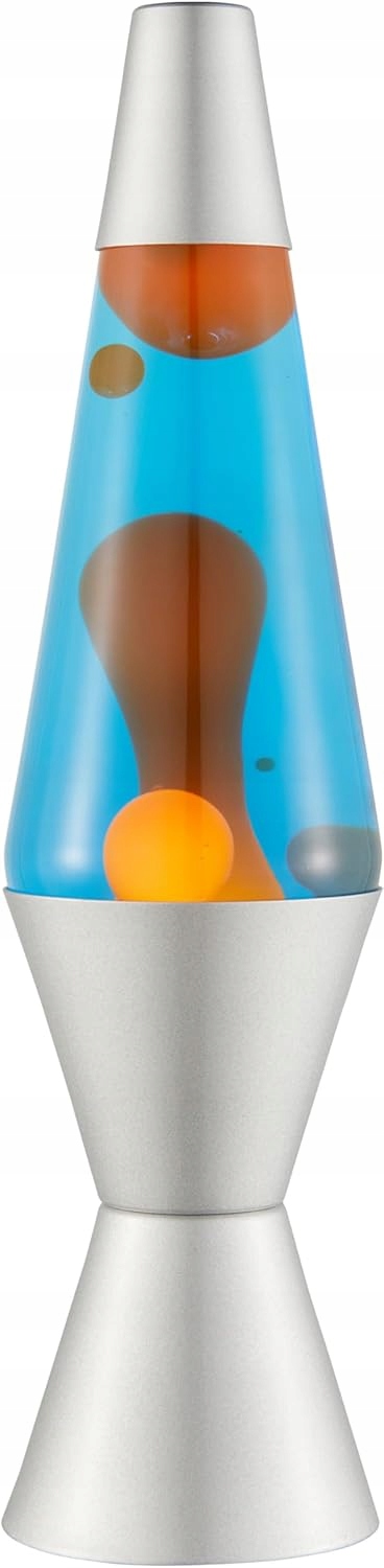Lampa Lava® Pomarańczowy/Niebieski Srebrna Podstawa 37cm – Stylowa Dekoracja do Twojego Domu