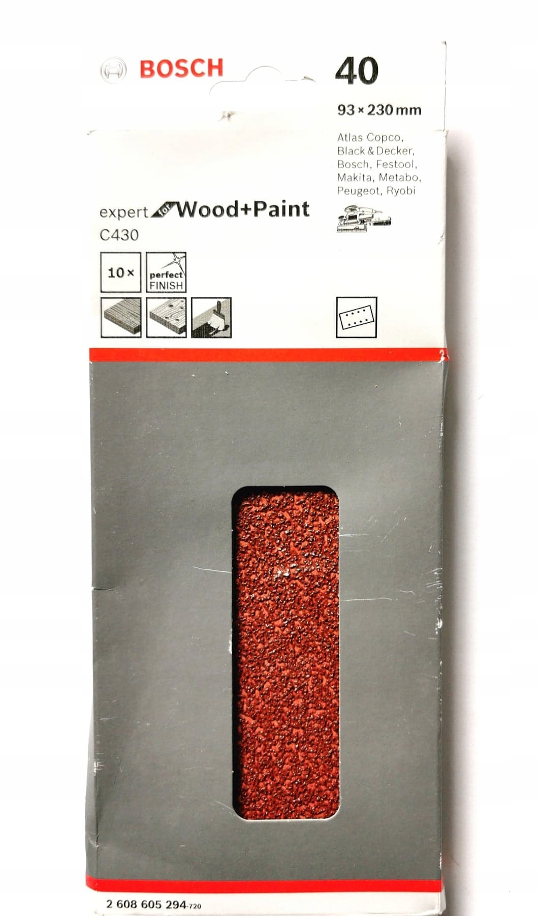 Papier ścierny BOSCH 93x230 mm P40 – Idealny do szlifowania drewna i farb