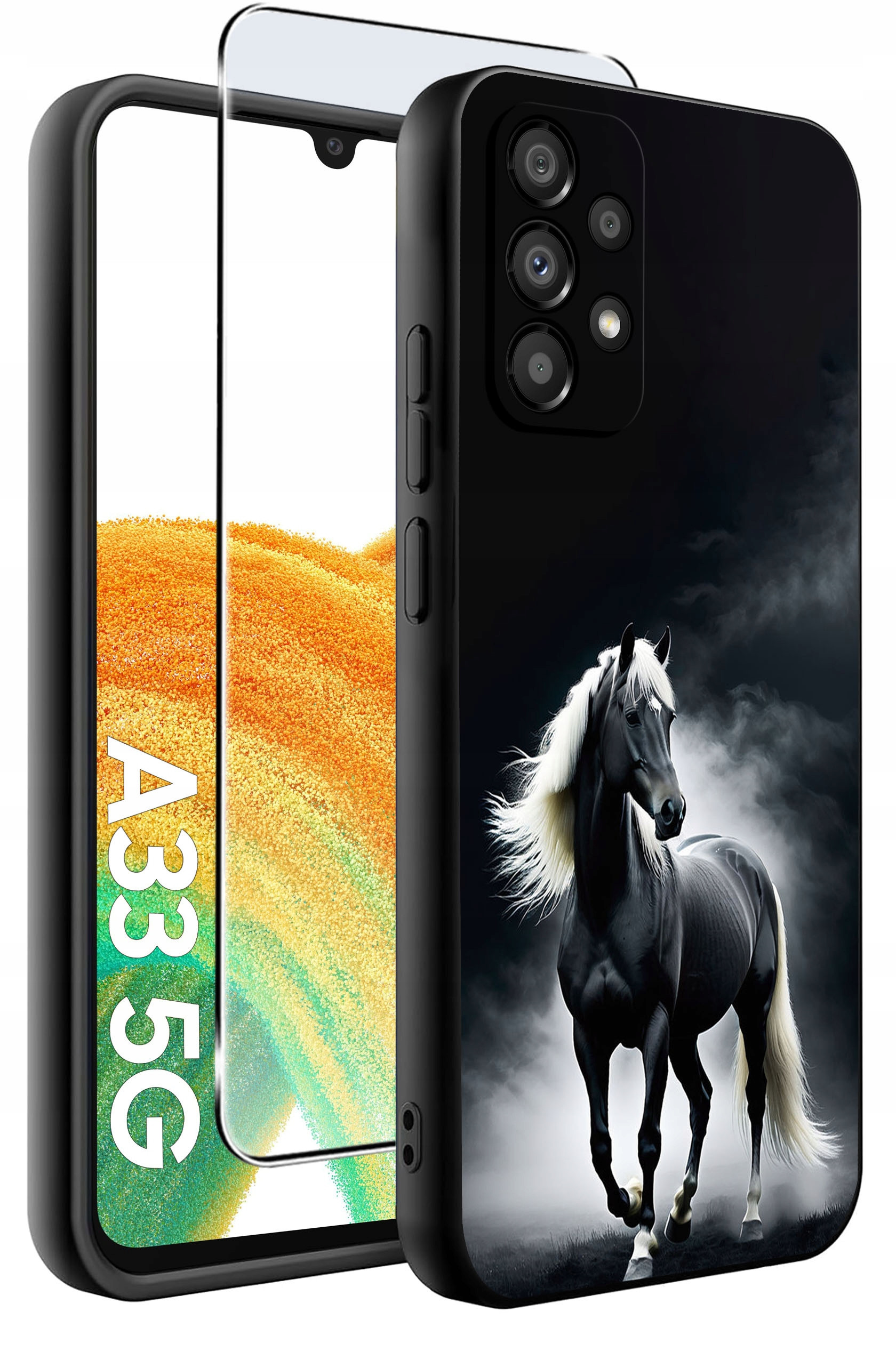 Elastyczne tworzywo i żywa grafika na czarnym tle